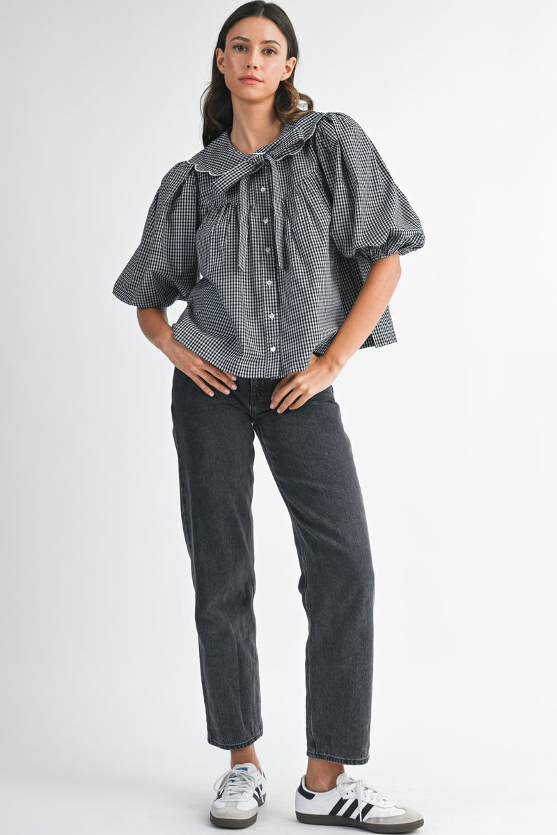 REINHELD SCALLOPED DETAIL PLAID SHIRTS