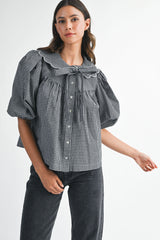 REINHELD SCALLOPED DETAIL PLAID SHIRTS