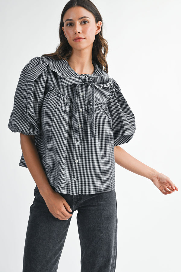 REINHELD SCALLOPED DETAIL PLAID SHIRTS