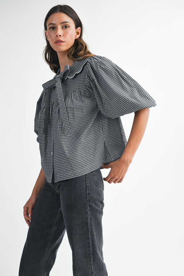 REINHELD SCALLOPED DETAIL PLAID SHIRTS