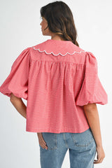 REINHELD SCALLOPED DETAIL PLAID SHIRTS