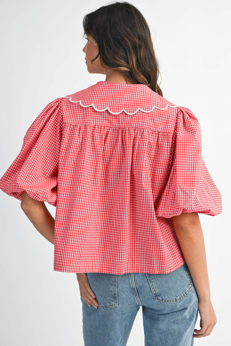 REINHELD SCALLOPED DETAIL PLAID SHIRTS