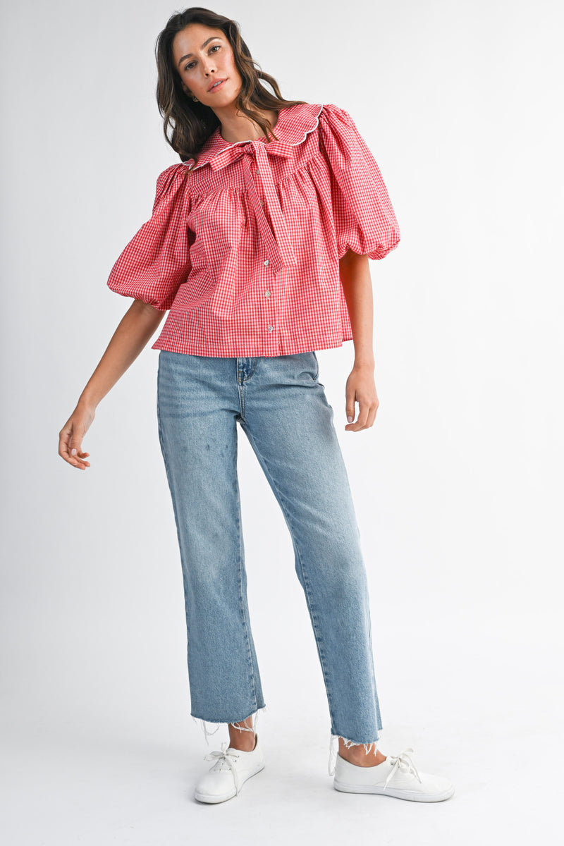 REINHELD SCALLOPED DETAIL PLAID SHIRTS