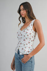 DANI FLORAL PRINTED SLEEVELESS TOP