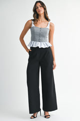 MARKEE STRIPED CONTRAST SLEEVELESS TOP