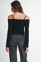 SAINA RIB LONG SLEEVE SWEATER