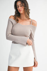 SAINA RIB LONG SLEEVE SWEATER
