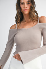 SAINA RIB LONG SLEEVE SWEATER