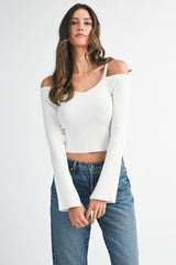 SAINA RIB LONG SLEEVE SWEATER