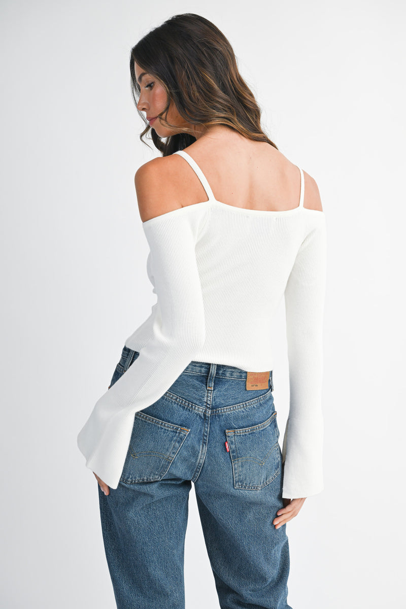 SAINA RIB LONG SLEEVE SWEATER