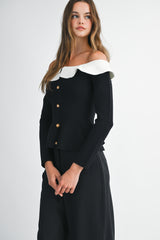 AMIYAH OFF SHOULDER KNIT TOP