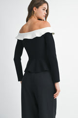 AMIYAH OFF SHOULDER KNIT TOP