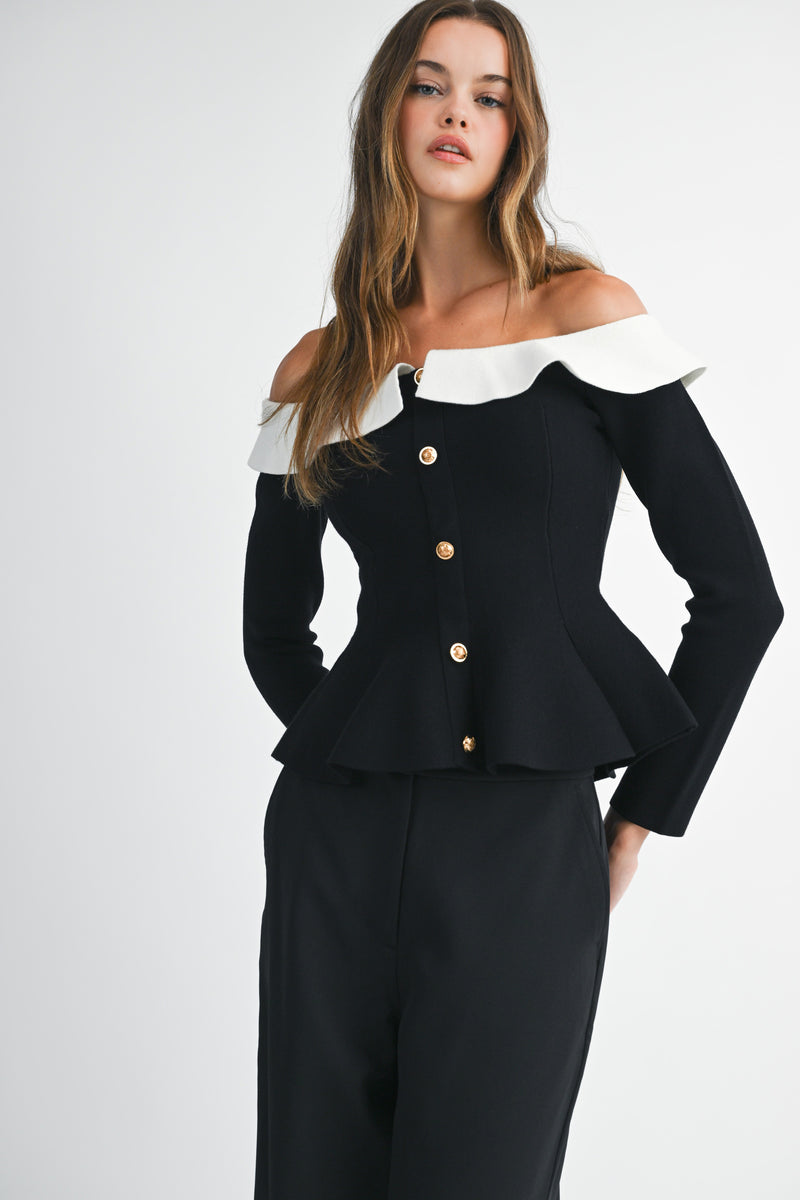 AMIYAH OFF SHOULDER KNIT TOP