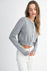 JWALA LACE CONTRAST KNIT CARDIGAN TOP