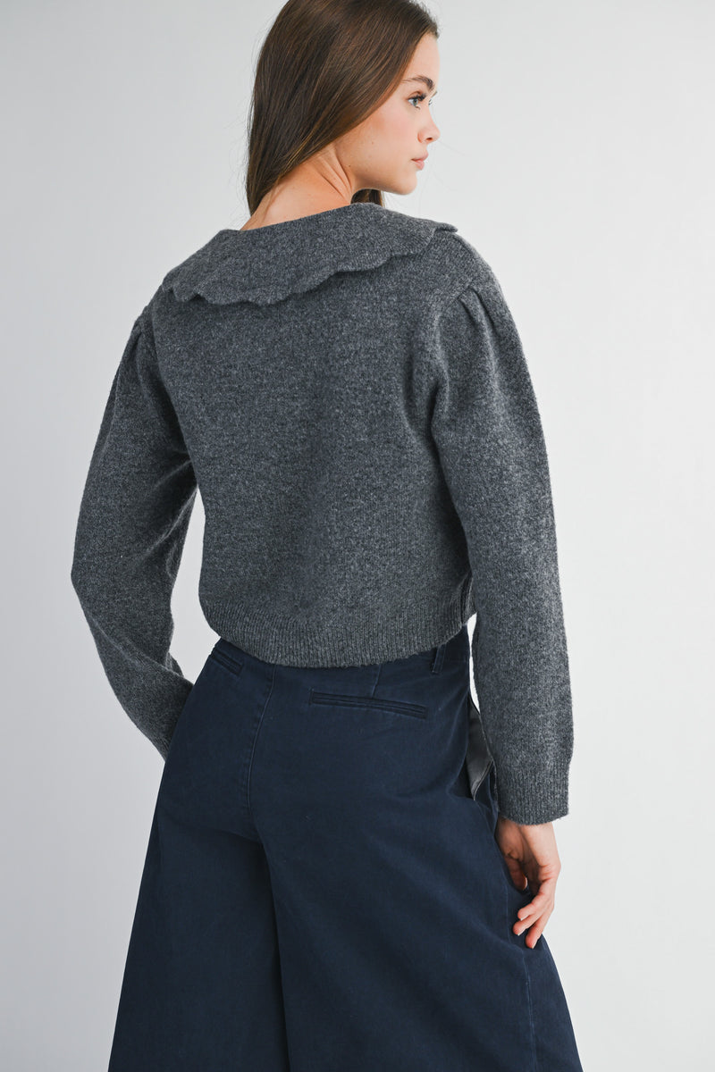 HARPER SCALLOP COLLAR SWEATER
