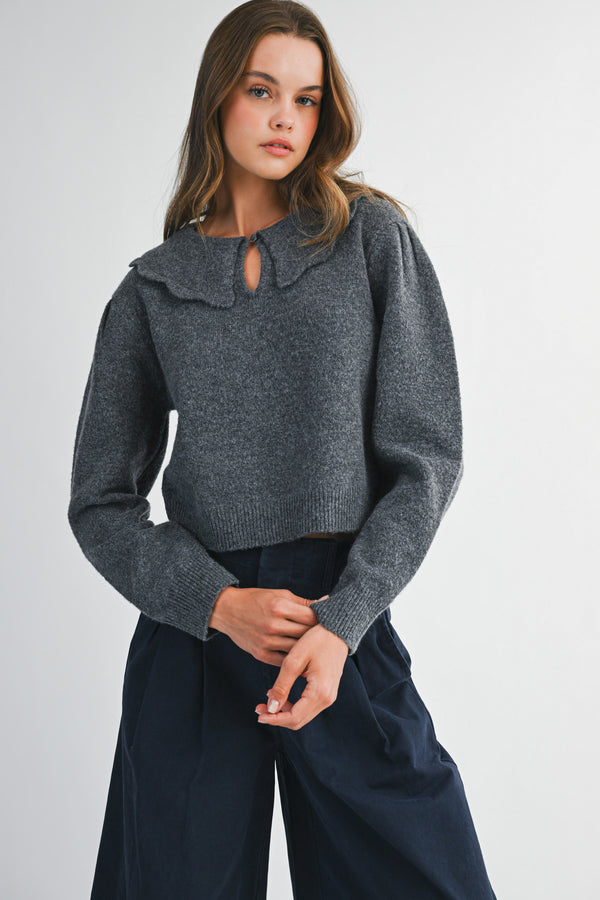 HARPER SCALLOP COLLAR SWEATER
