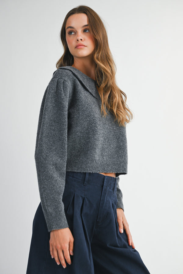 HARPER SCALLOP COLLAR SWEATER