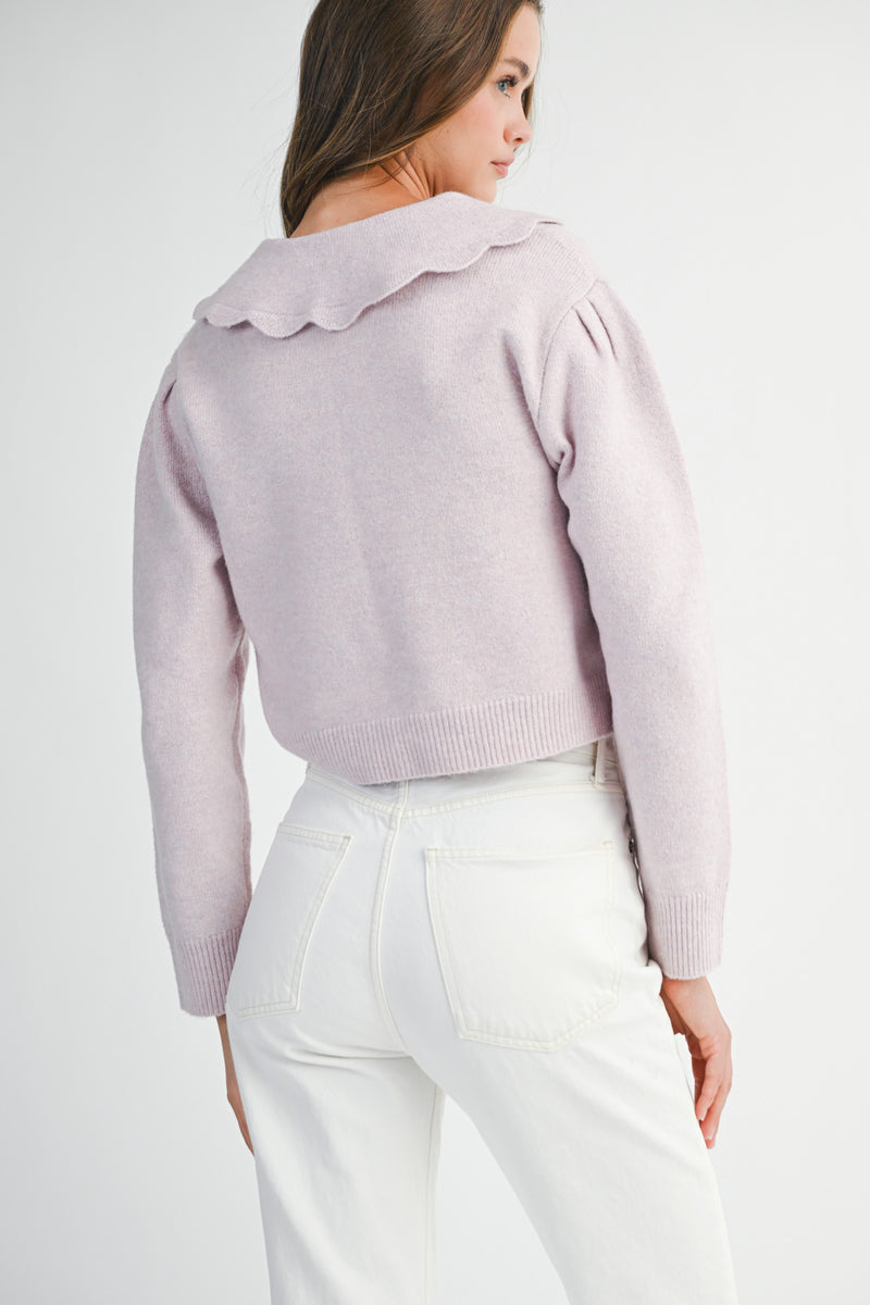 HARPER SCALLOP COLLAR SWEATER