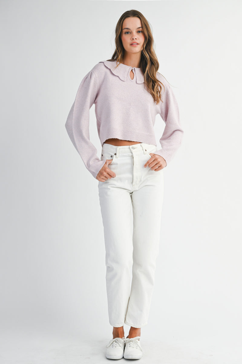 HARPER SCALLOP COLLAR SWEATER