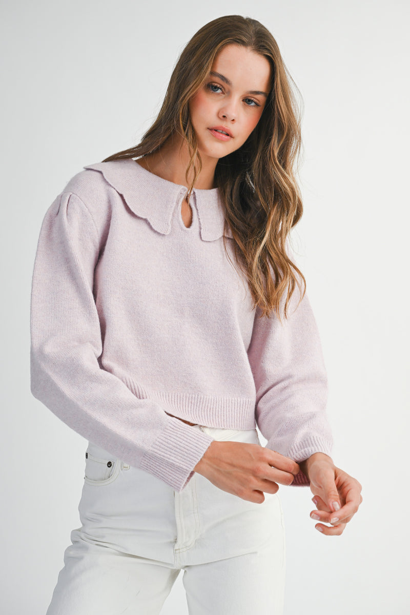 HARPER SCALLOP COLLAR SWEATER