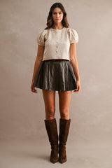 FINLEY KNITTED PUFF SLEEVES CARDIGAN TOP