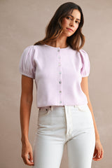 FINLEY KNITTED PUFF SLEEVES CARDIGAN TOP