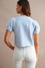 LINDEN CROCHET 3D FLORAL KNIT TOP