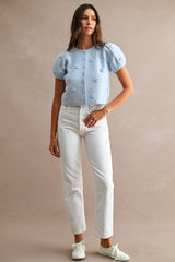 LINDEN CROCHET 3D FLORAL KNIT TOP