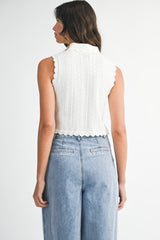 KRYSSA KNIT CROP VEST TOP