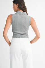KRYSSA KNIT CROP VEST TOP
