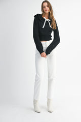 MYRA RUFFLE NECK SWEATER TOP