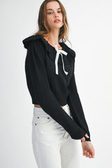 MYRA RUFFLE NECK SWEATER TOP