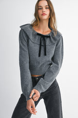 MYRA RUFFLE NECK SWEATER TOP