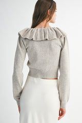 MYRA RUFFLE NECK SWEATER TOP