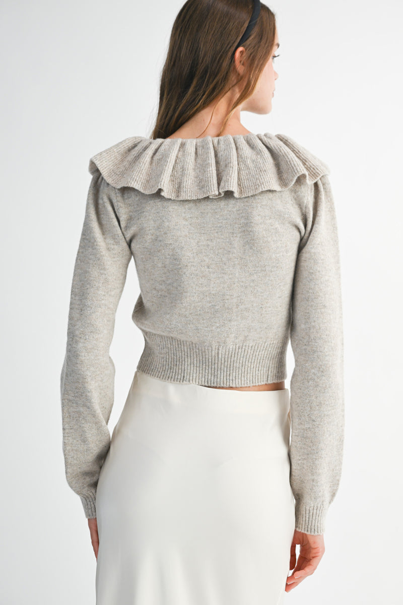 MYRA RUFFLE NECK SWEATER TOP