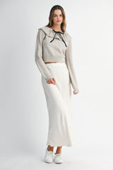 MYRA RUFFLE NECK SWEATER TOP