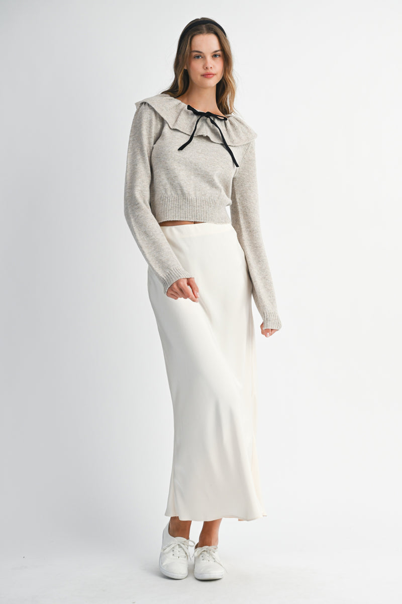 MYRA RUFFLE NECK SWEATER TOP