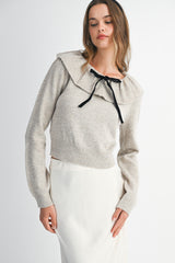 MYRA RUFFLE NECK SWEATER TOP