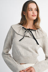 MYRA RUFFLE NECK SWEATER TOP