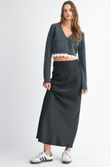 ROBIN LACE TRIM KNIT CARDIGAN