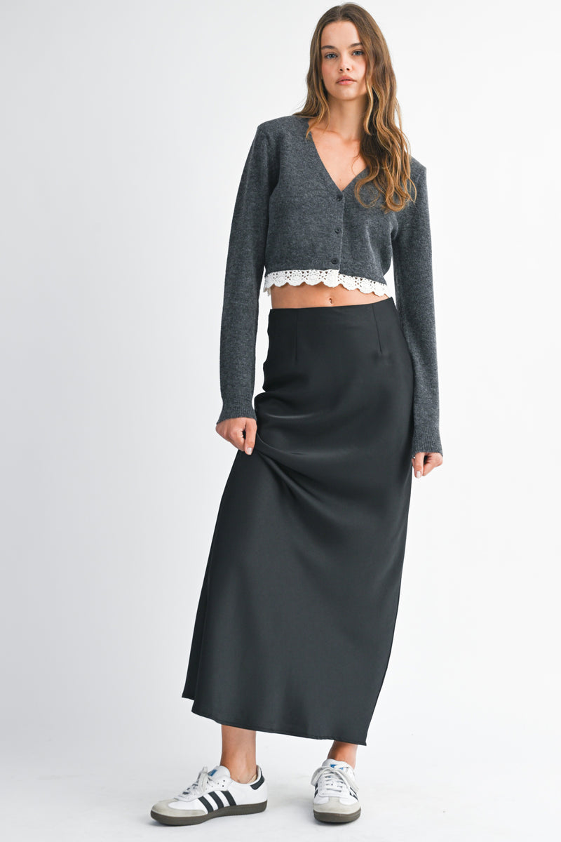 ROBIN LACE TRIM KNIT CARDIGAN