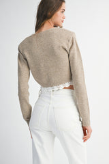 ROBIN LACE TRIM KNIT CARDIGAN