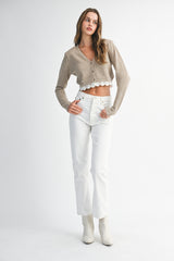ROBIN LACE TRIM KNIT CARDIGAN