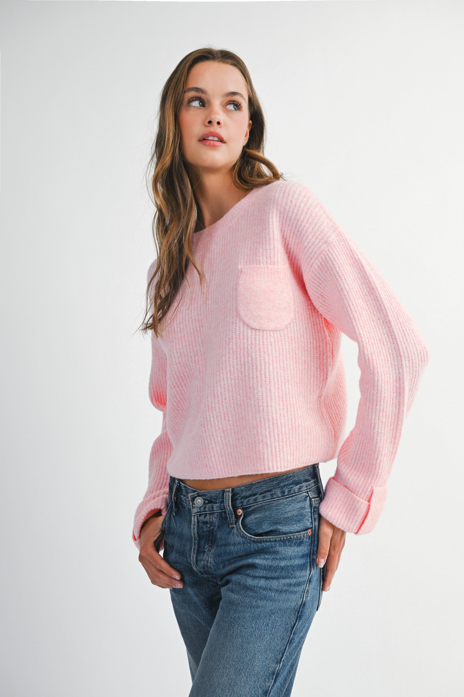 LAURYN CHEST POCKET SWEATER – Mable Clothing
