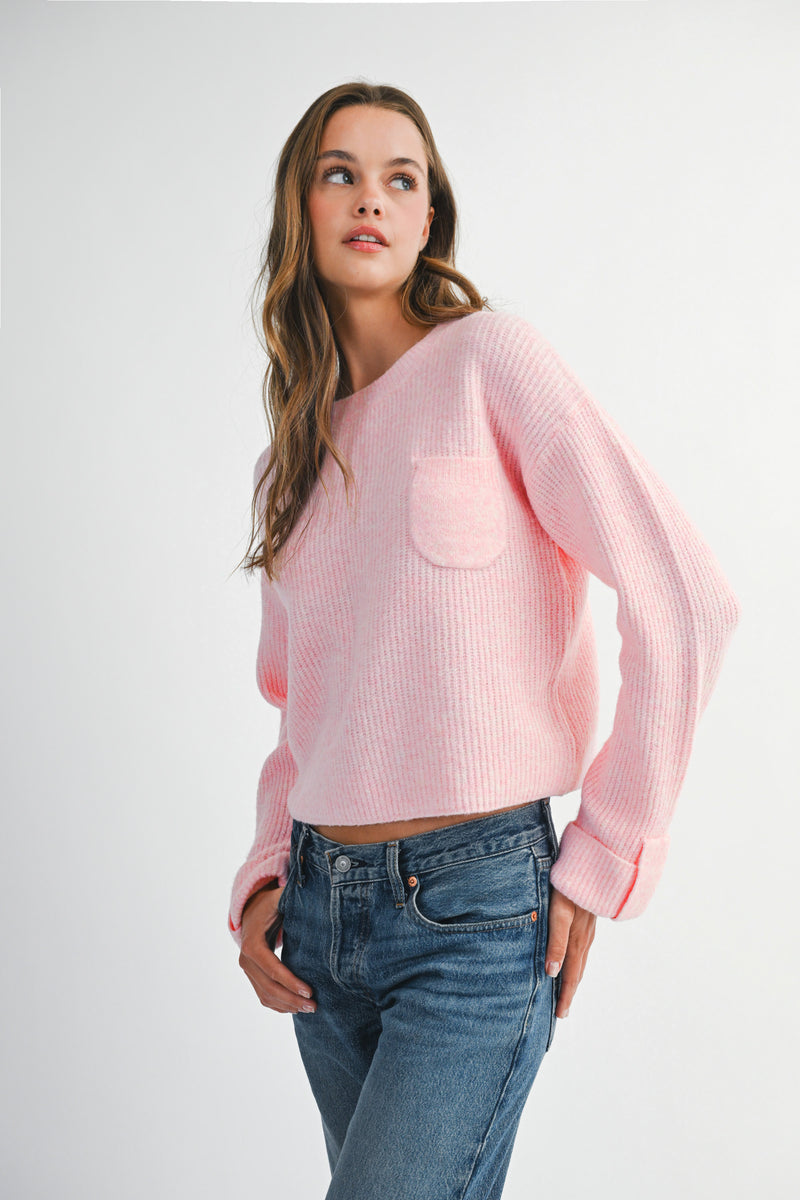 LAURYN CHEST POCKET SWEATER
