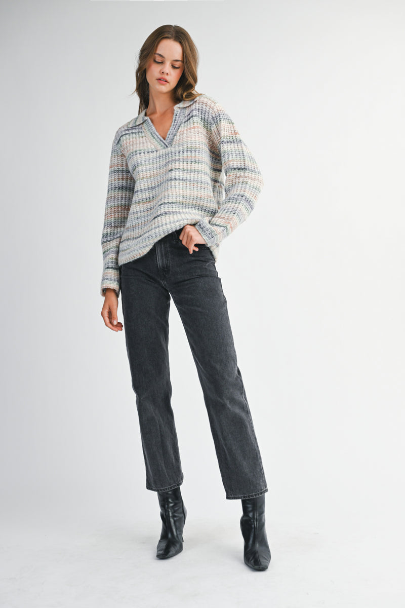 SELENA COLOR COLLAR SWEATER