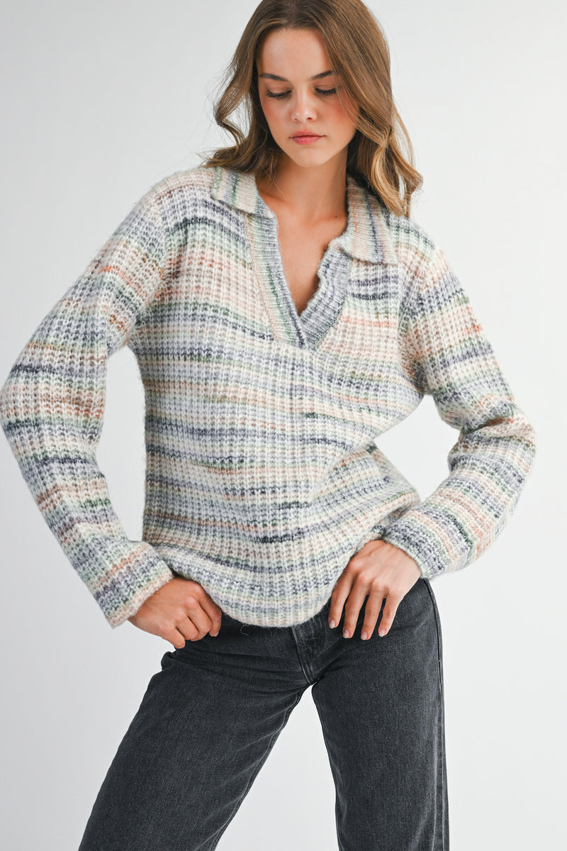 SELENA COLOR COLLAR SWEATER