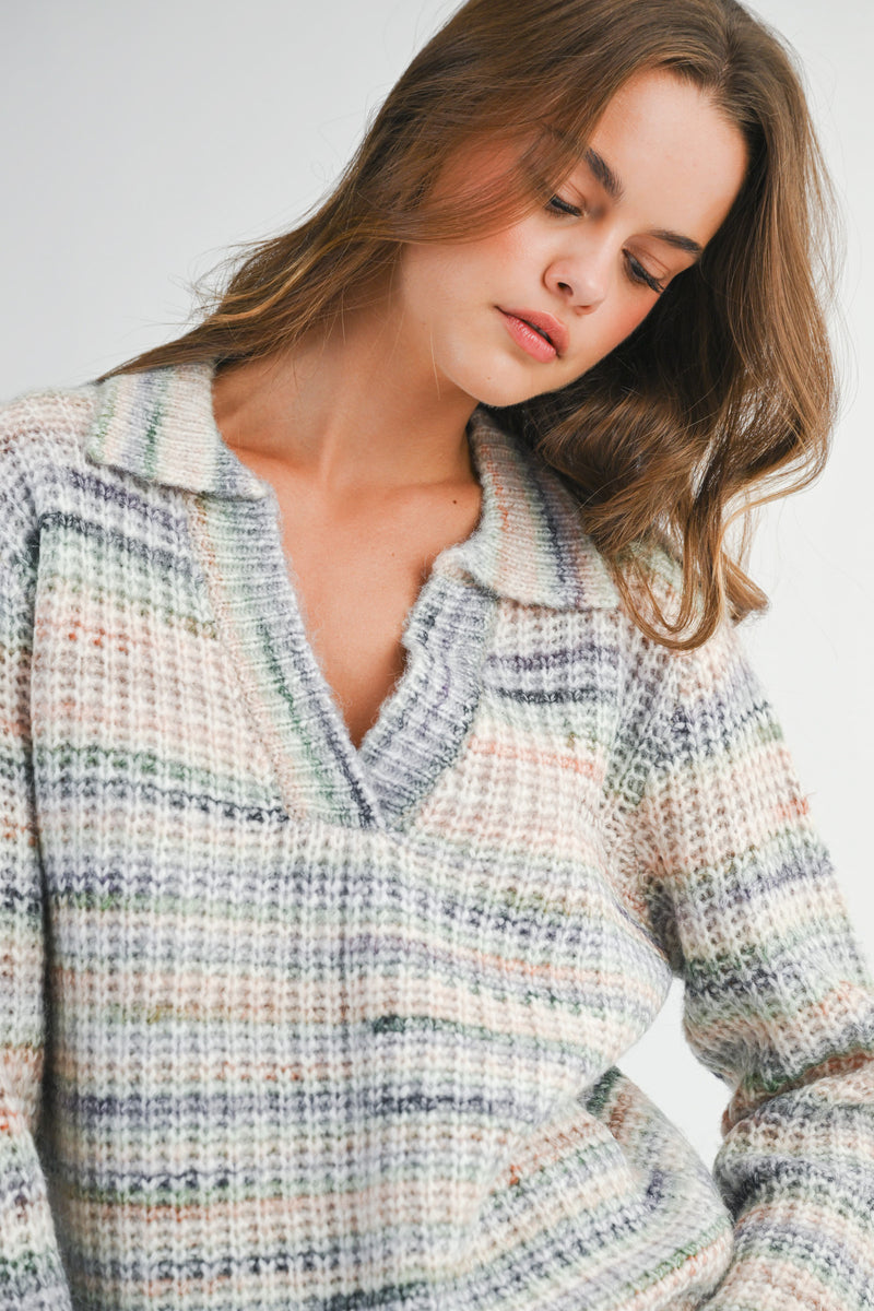 SELENA COLOR COLLAR SWEATER