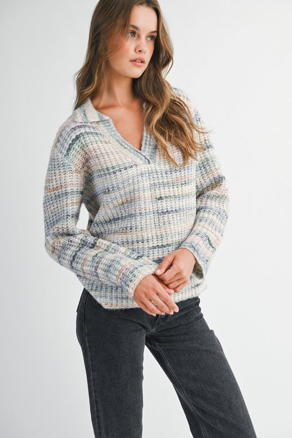 SELENA COLOR COLLAR SWEATER