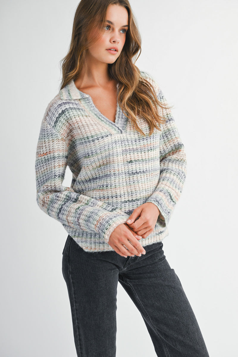 SELENA COLOR COLLAR SWEATER